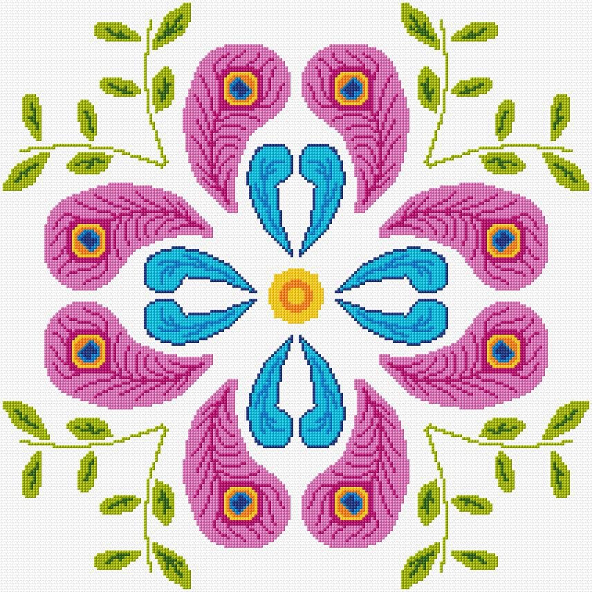 Paisley free cross-stitch pattern
