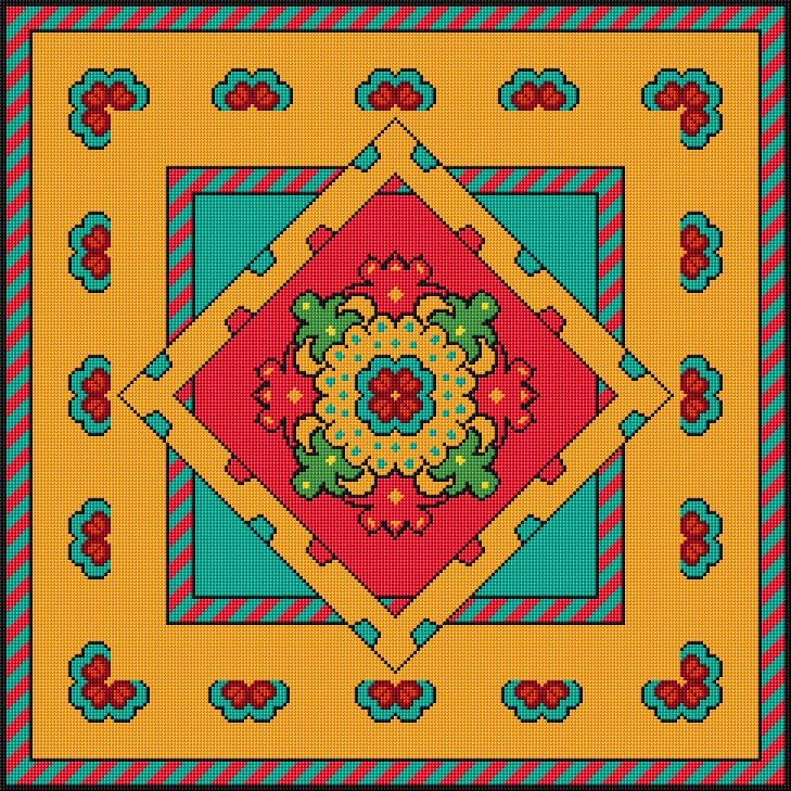 Cushion Cover free cross-stitch pattern