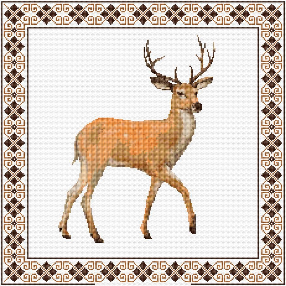 Deer free cross-stitch pattern