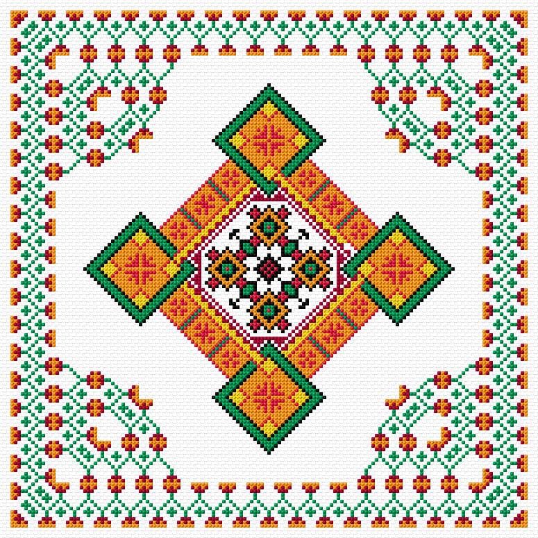 Cushion Cover free cross-stitch pattern