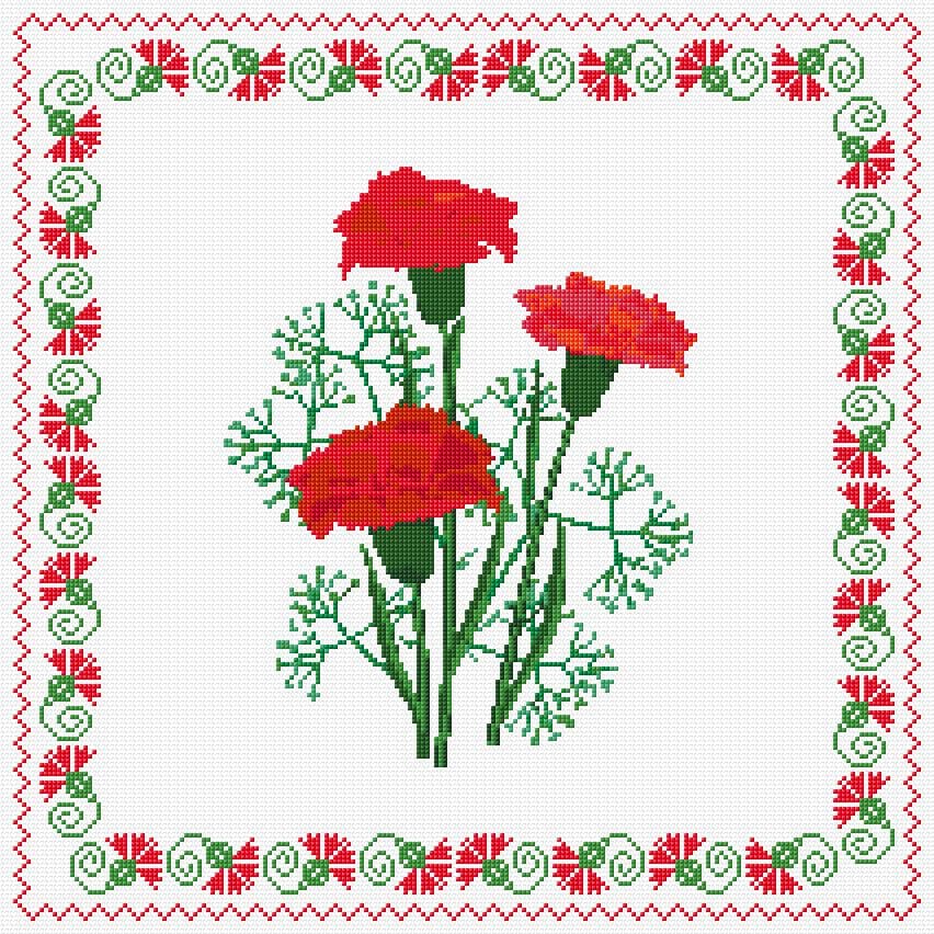 Cushion Cover free cross-stitch pattern