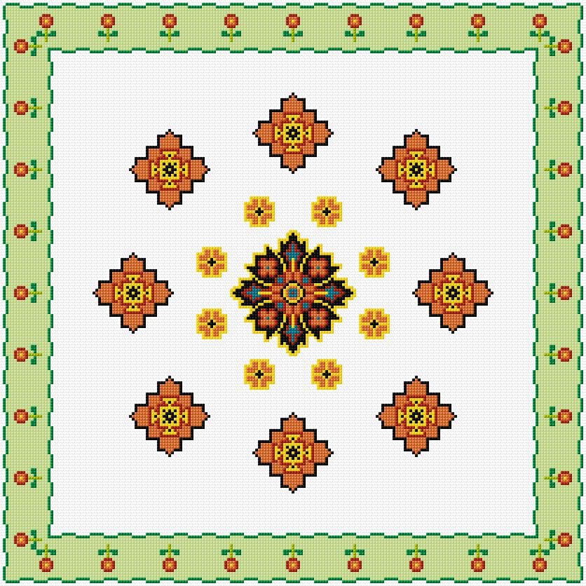 Cushion Cover free cross-stitch pattern