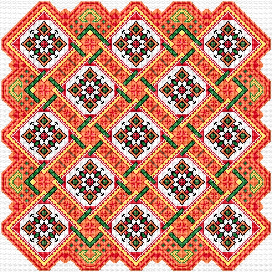 Cushion Cover free cross-stitch pattern