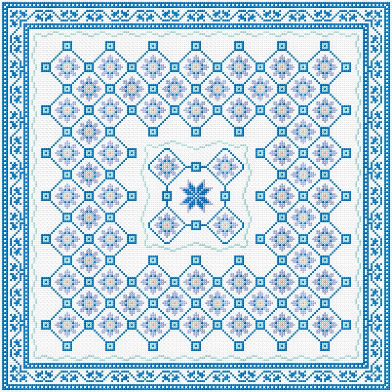 Frame free cross-stitch pattern
