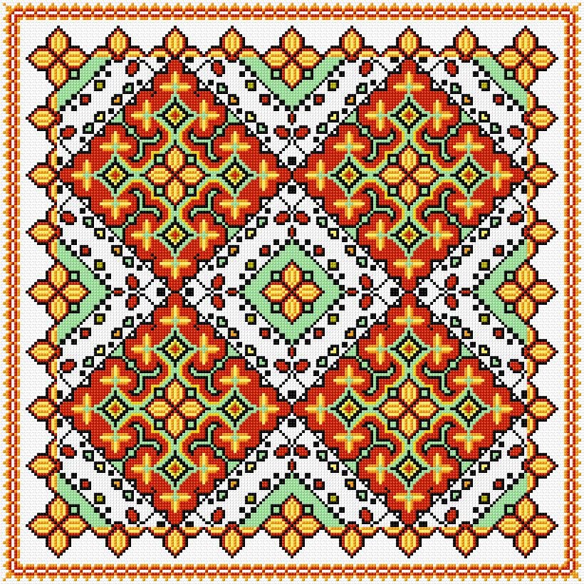 Cushion Cover free cross-stitch pattern