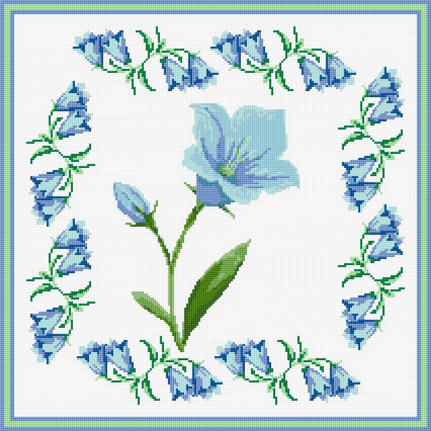 Bellflower free cross-stitch pattern
