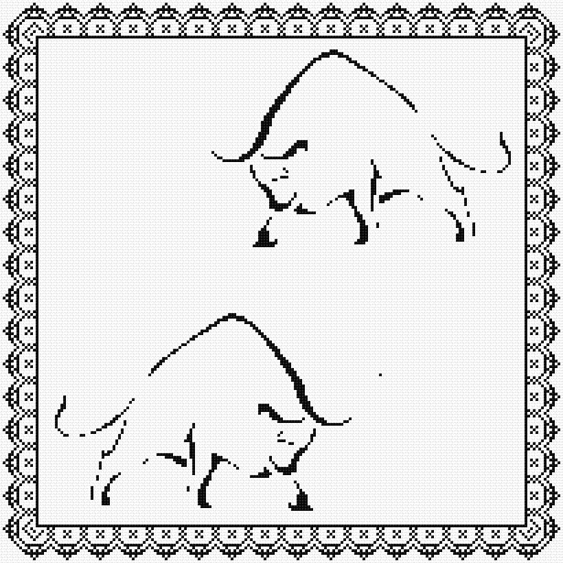 Bulls free cross-stitch pattern