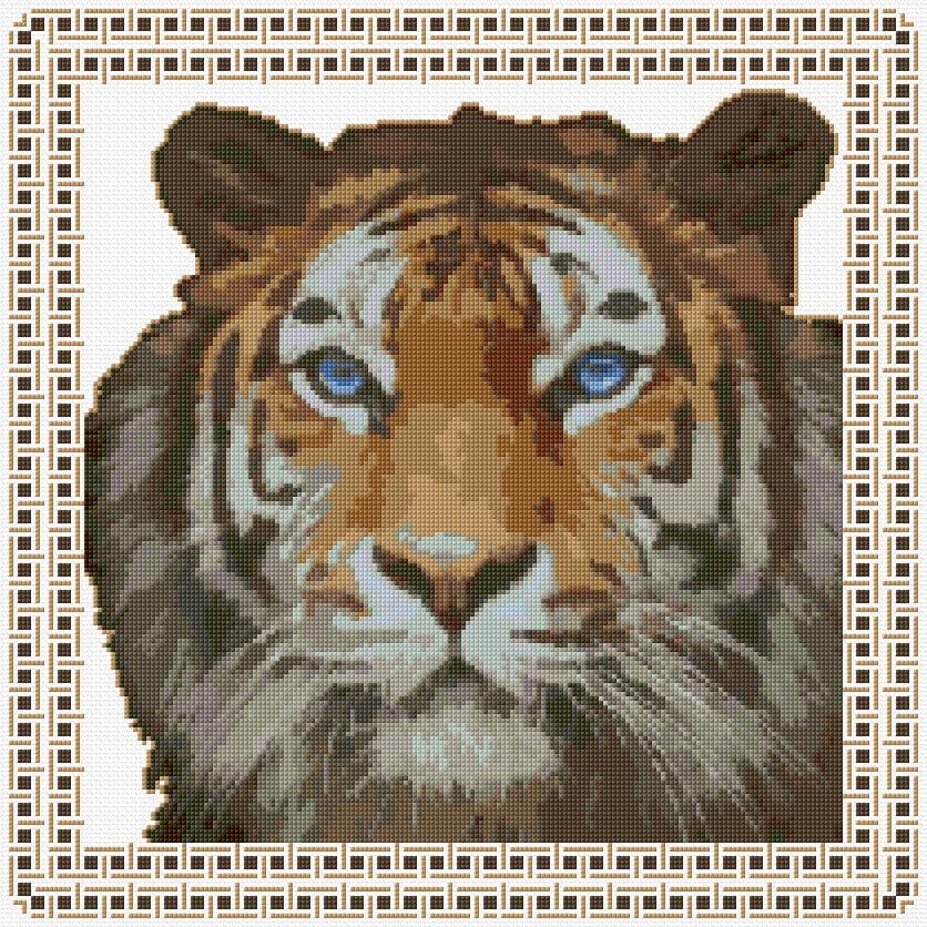 Tiger free cross-stitch pattern