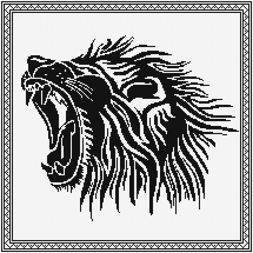 Lion free cross-stitch pattern