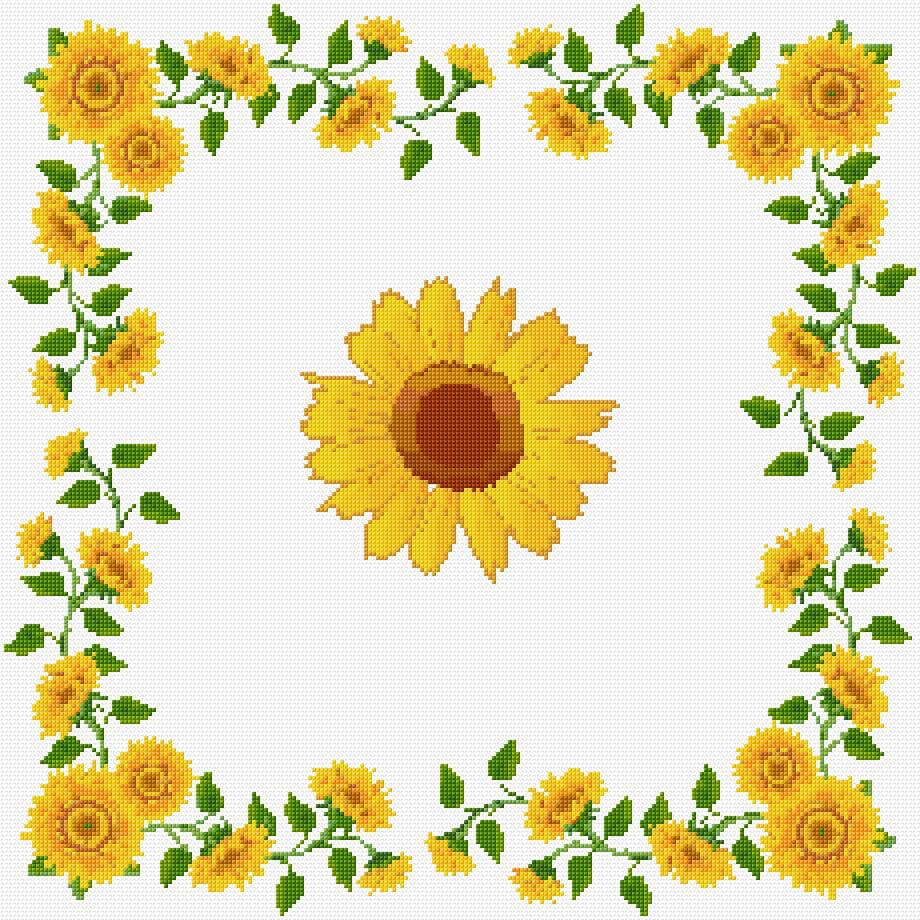 Sunflowers free cross-stitch pattern