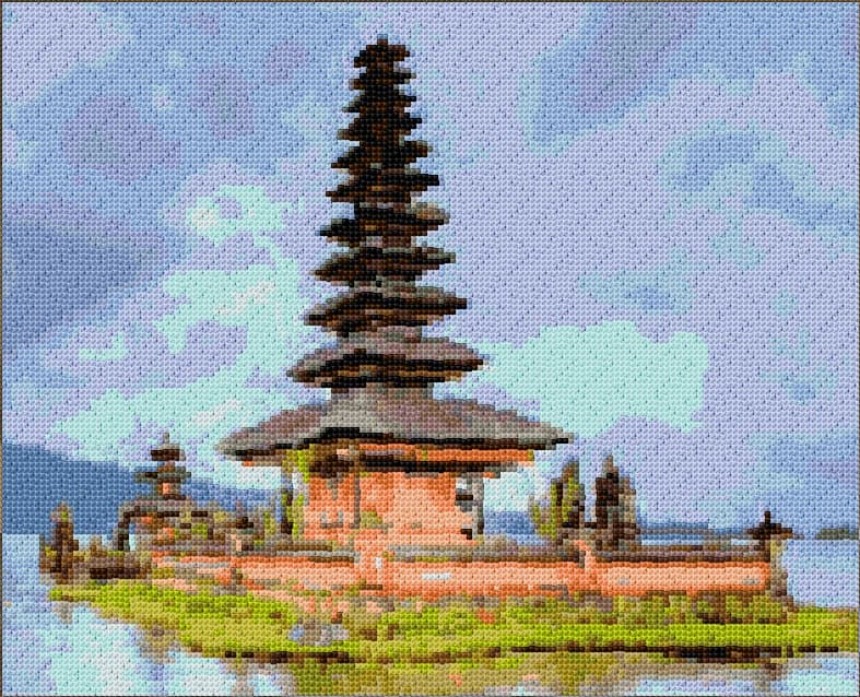 Pura Besakih free cross-stitch pattern