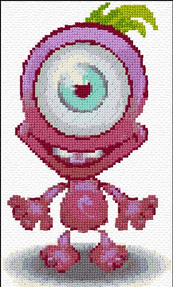 Alien free cross-stitch pattern