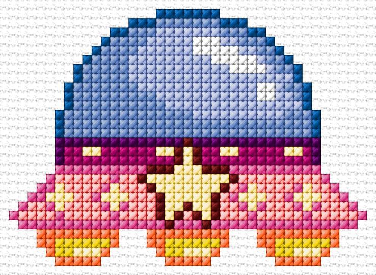 Alien Ship free cross-stitch pattern