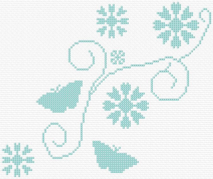 Butterflies free cross-stitch pattern