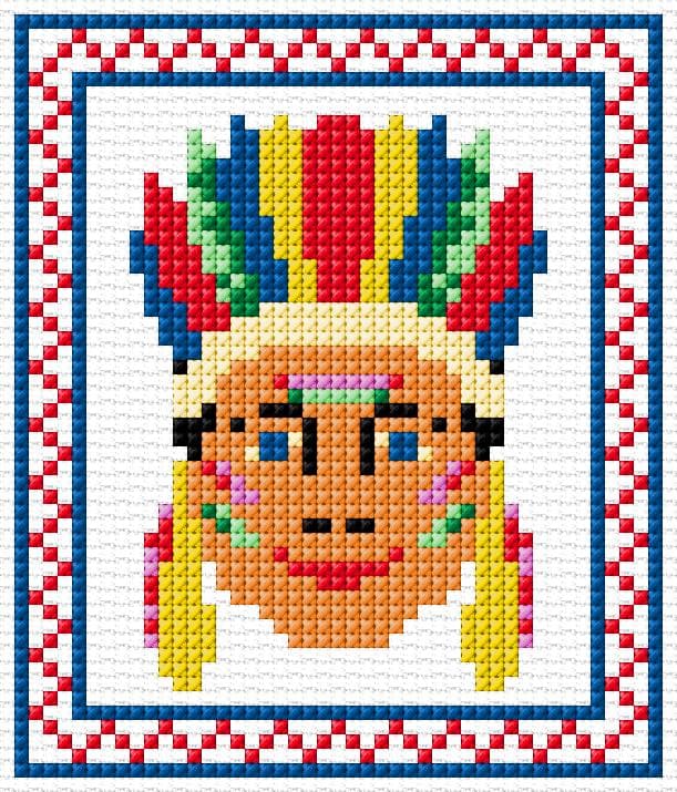 Native American free cross-stitch pattern