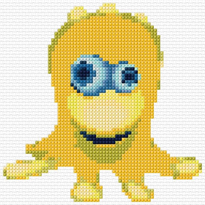 Yellow Monster free cross-stitch pattern