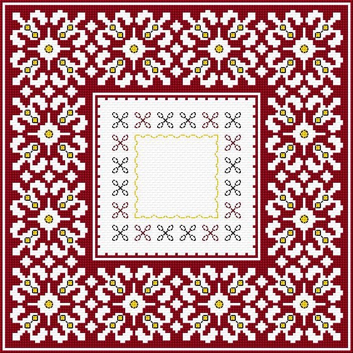 Serviette free cross-stitch pattern
