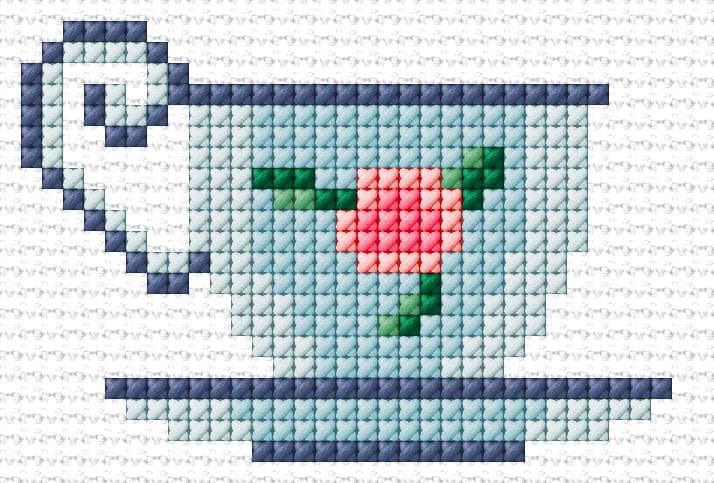 Cup free cross-stitch pattern