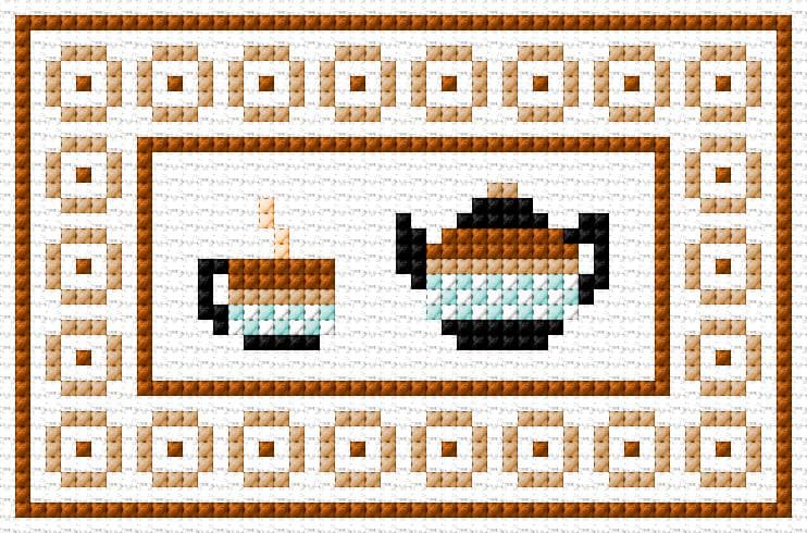 Morning Tea free cross-stitch pattern