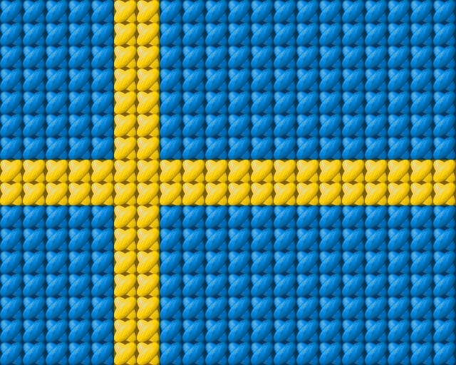 Flag of Sweden free cross-stitch pattern