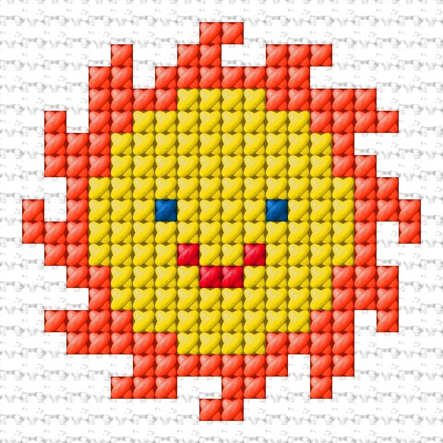 Sun free cross-stitch pattern