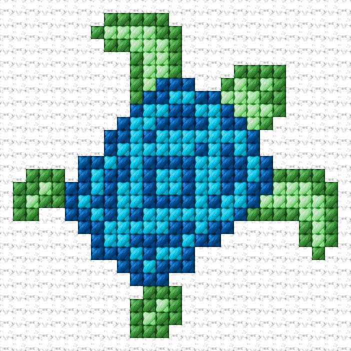 Turtle free cross-stitch pattern