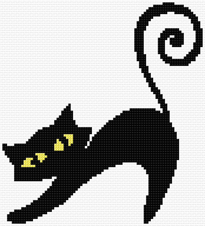 Black Cat free cross-stitch pattern