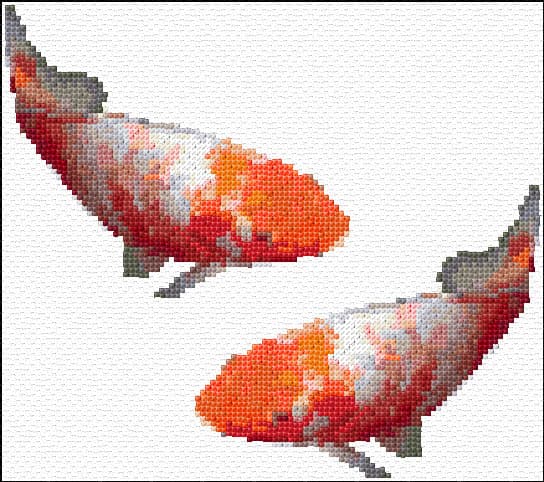 Koi Fish free cross-stitch pattern