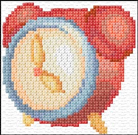 Clock free cross-stitch pattern