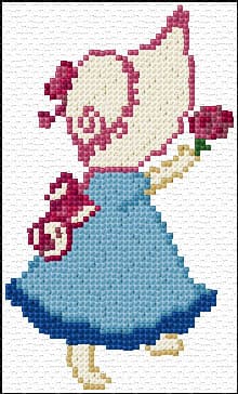 Sunbonnet Sue free cross-stitch pattern