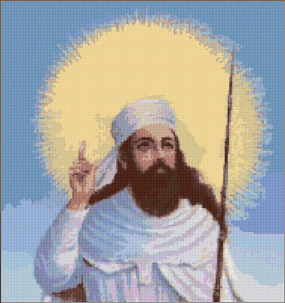 Zoroastrian Prophet free cross-stitch pattern