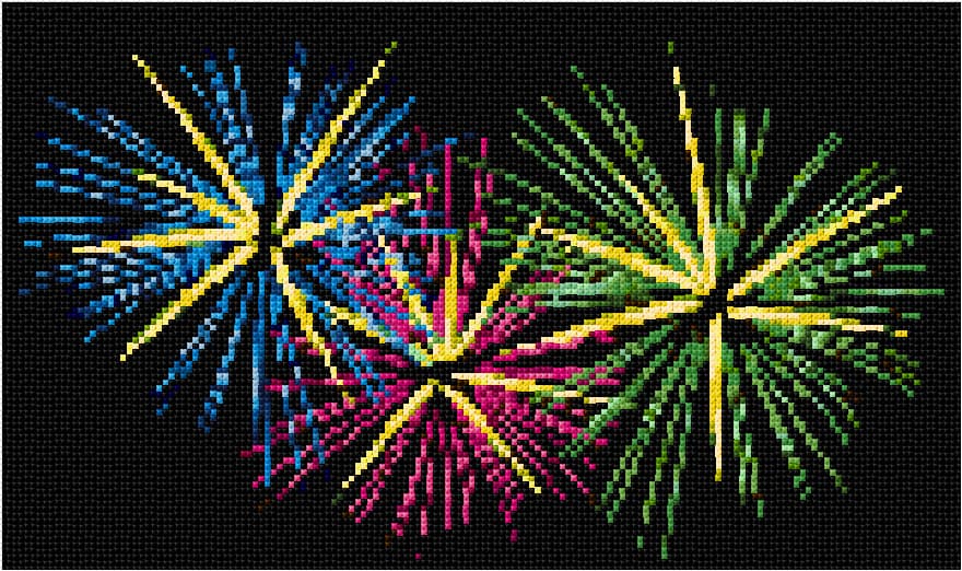 Fireworks free cross-stitch pattern