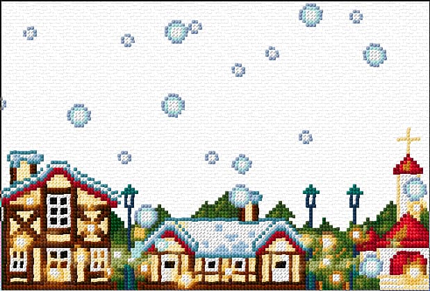 Winter free cross-stitch pattern