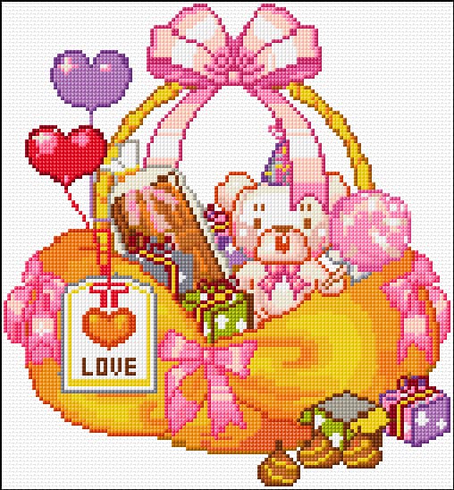 Present free cross-stitch pattern