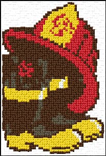 Fireman Hat free cross-stitch pattern