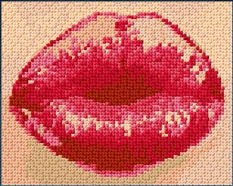 Lips free cross-stitch pattern