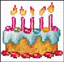 Birthday Cake free cross-stitch pattern