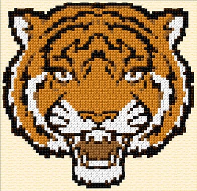 Tiger free cross-stitch pattern