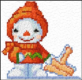 Snowman free cross-stitch pattern