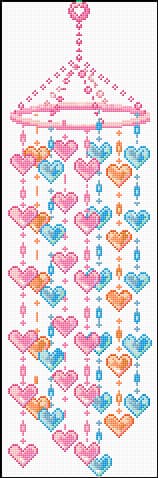 Hearts free cross-stitch pattern