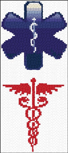Medical symbols free cross-stitch pattern