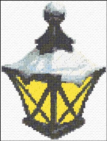 Lantern free cross-stitch pattern