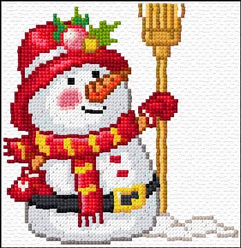 Snowman free cross-stitch pattern