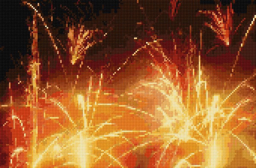 Fireworks free cross-stitch pattern