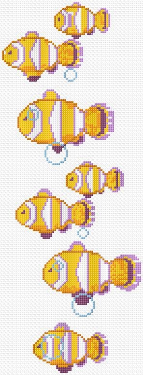 Fishes free cross-stitch pattern