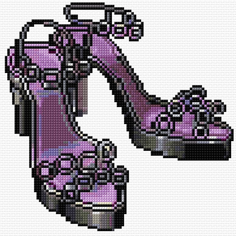 Shoes free cross-stitch pattern