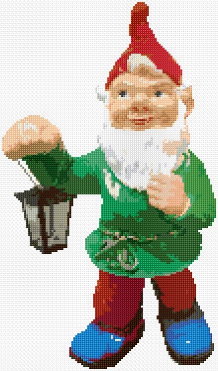Garden Gnome free cross-stitch pattern
