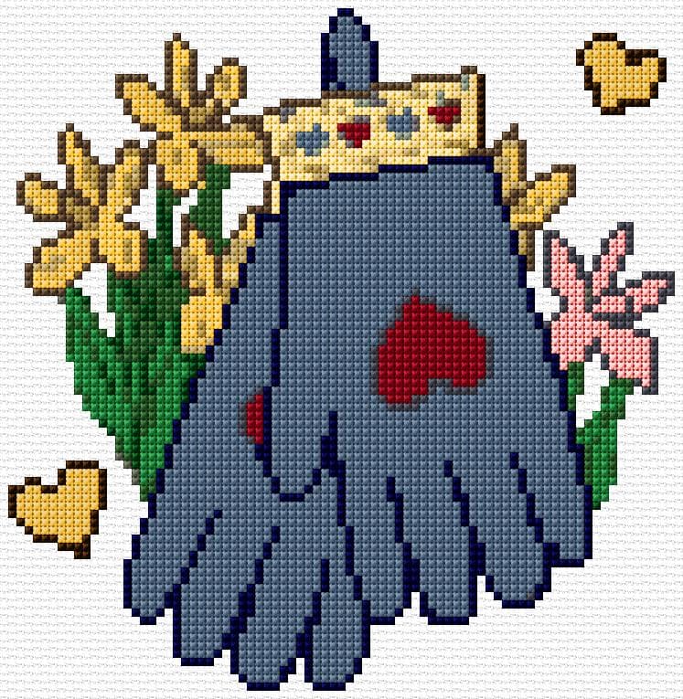 Gardening Gloves free cross-stitch pattern