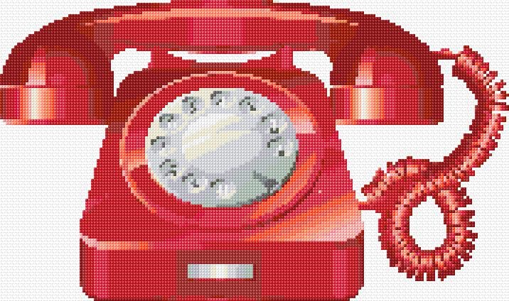 Red Phone free cross-stitch pattern