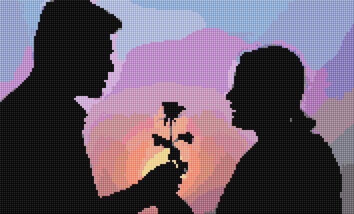 Love free cross-stitch pattern